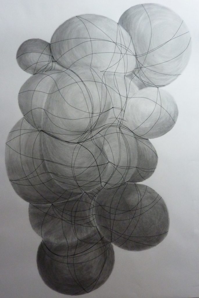 Mine graphite et collage, 2014